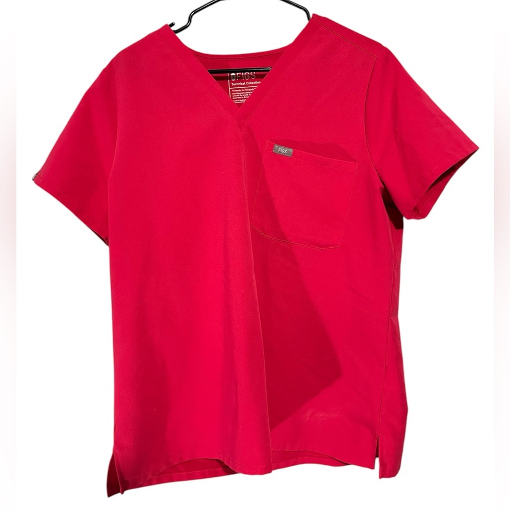 FIGS SCRUB TOP Sz LARGE PINK